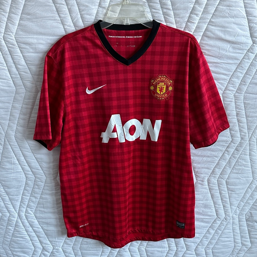 Nike Red and Black Checkered Men's Jersey